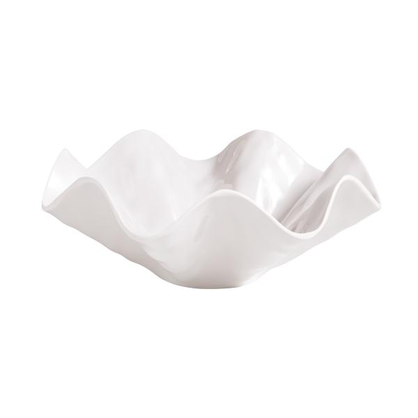 Shatterproof Ruffled Edge Melamine Serving Bowl for Entertaining