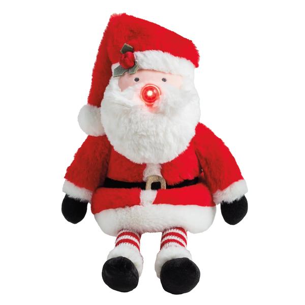 Saint Nick Light-Up Plush Pal | LED Nose Santa Toy | Mud Pie