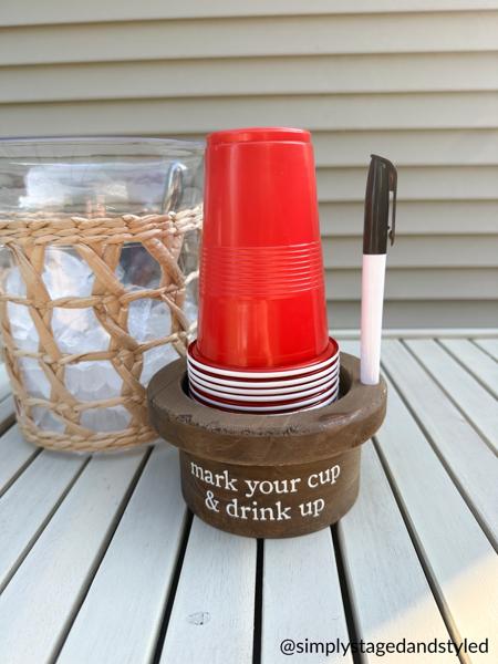 Disposable Cup & Marker Set | Mud Pie Holiday Party Supplies