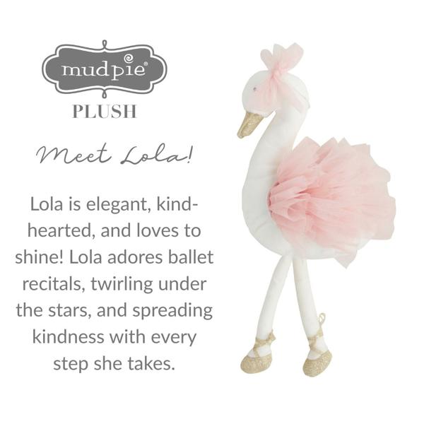 Plush Swan Princess | Minky Plush with Mesh Tutu for Kids | Mud Pie