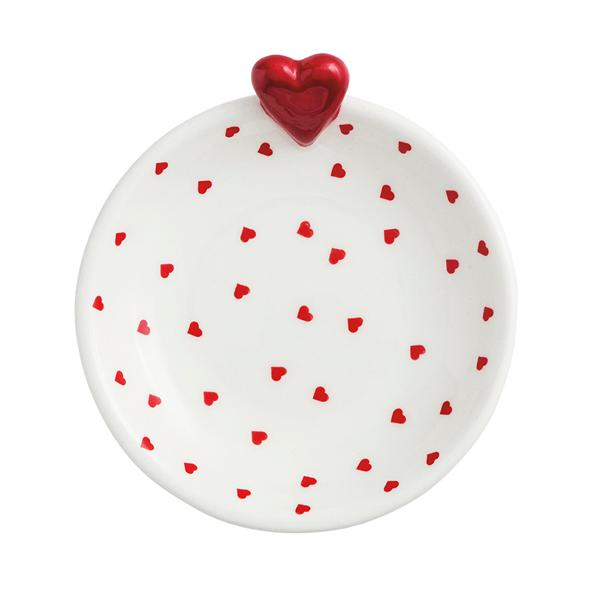 Pink Heart Valentine Tidbit Ceramic Dish | Mud Pie