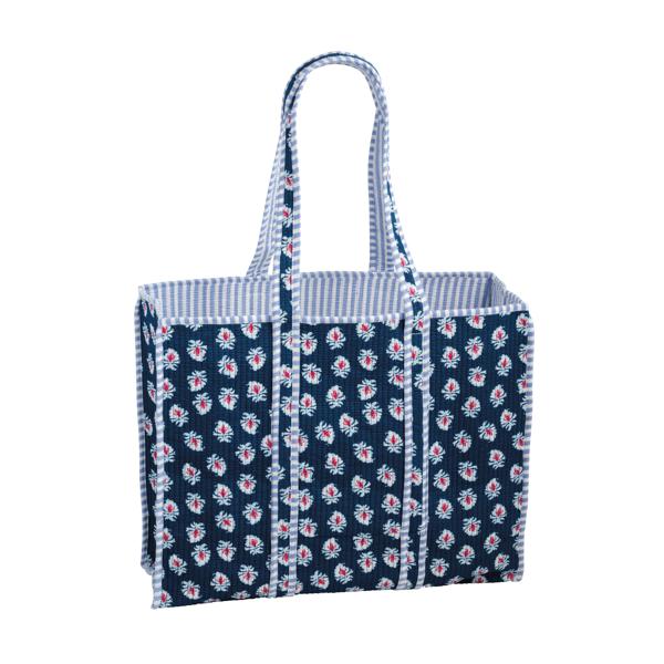 Americana Block Print Tote | Quilted Cotton Bags | Mud Pie