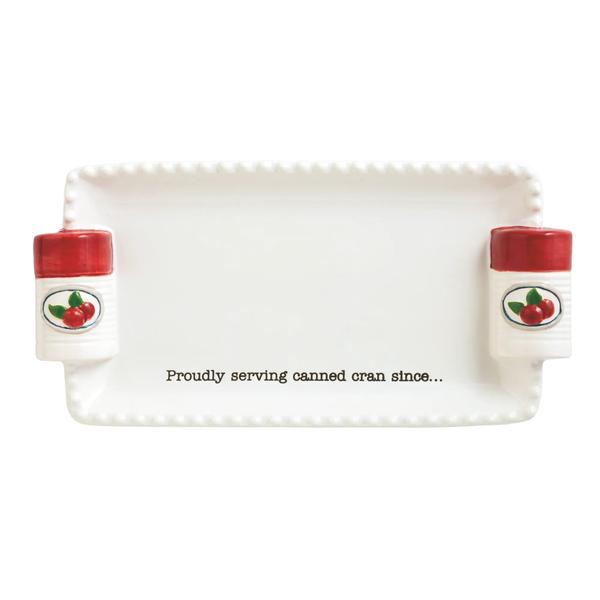 Rady メラニン食器 Cranberry Ceramic Tray | Hand-Painted Side Handles | Mud Pie