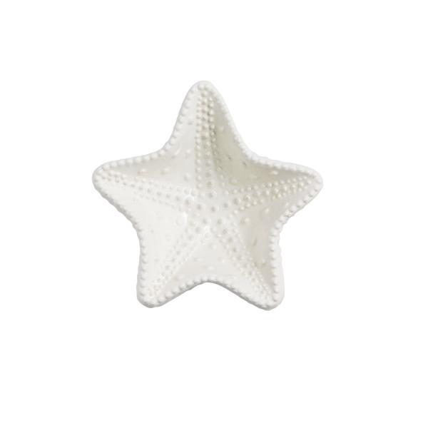Lucky Starfish Swims ビキニ ホワイト Starfish Figural Tidbit Bowls | Stoneware Set for Snacks | Mud Pie