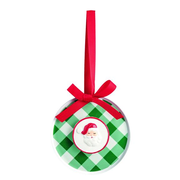 Santa Acrylic Disc Ornament | Hand-Painted Layered Medallion | Mud Pie