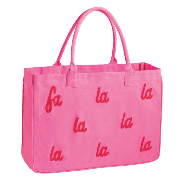 Pink Fa La La Canvas Tote