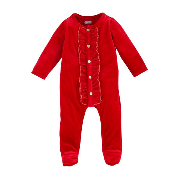 Red Velour Baby Sleeper