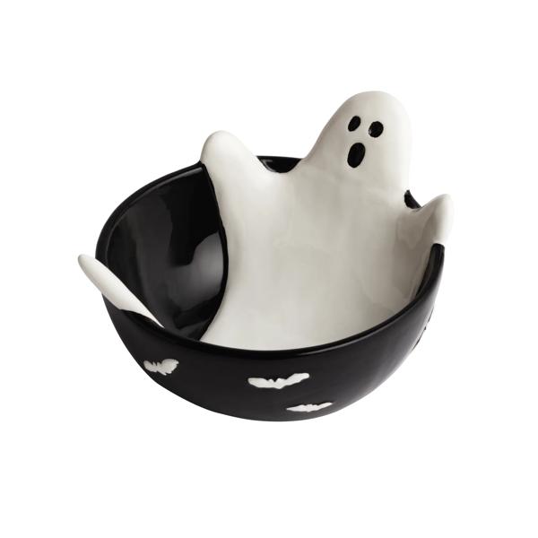 Lounging Ghost Bowl | Hand-Painted Ceramic Tidbit Bowl | Mud Pie