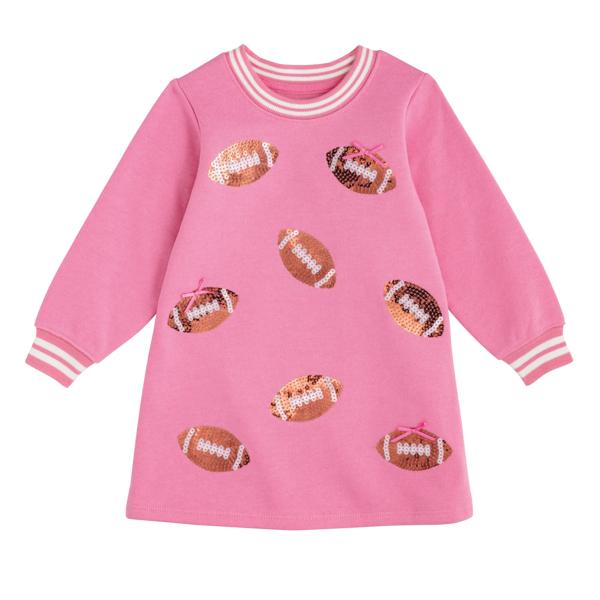 Pink Football Sequin Sweatshirt Dress