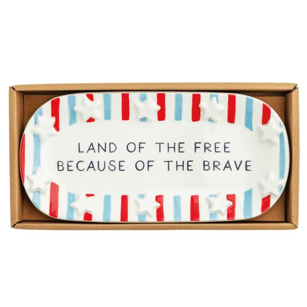 Stripe Americana Everything Tray | Ceramic Sentiment Tray Decor