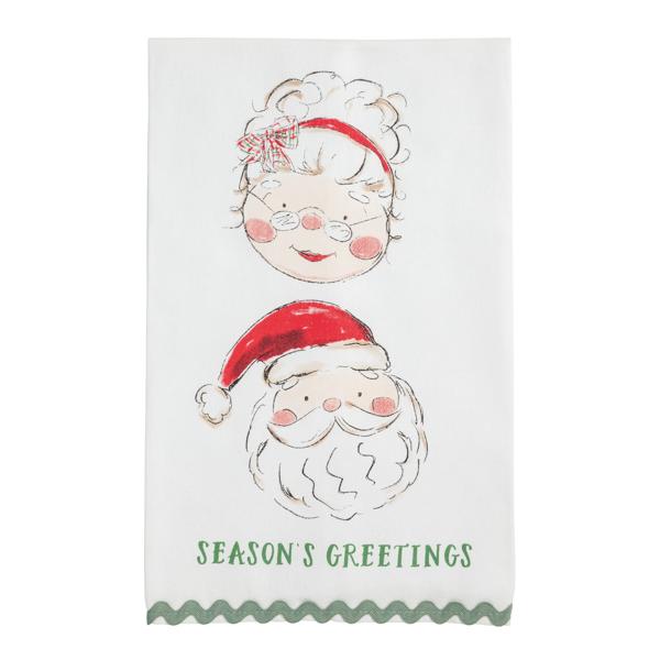 Christmas Mr. And Mrs. Ric-Rac Towel | Ric-Rac Hem Cotton Hand Towel ...