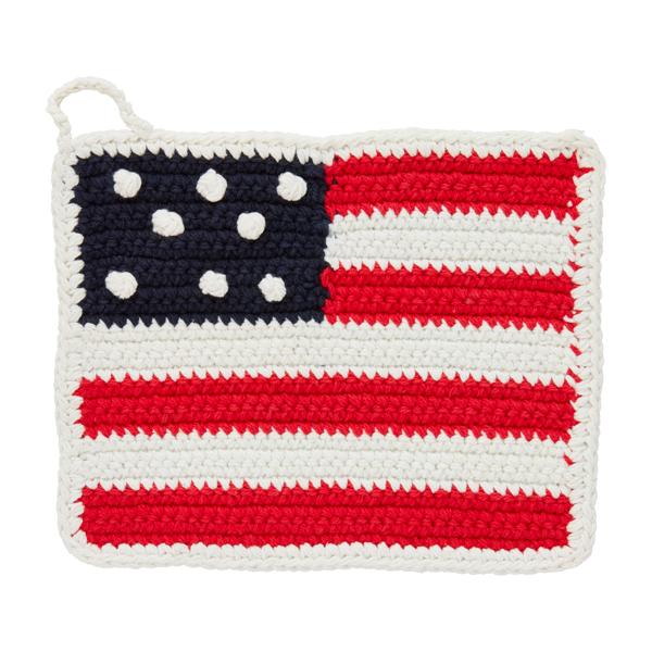 Americana Flag Crochet Pot Holder | Mud Pie