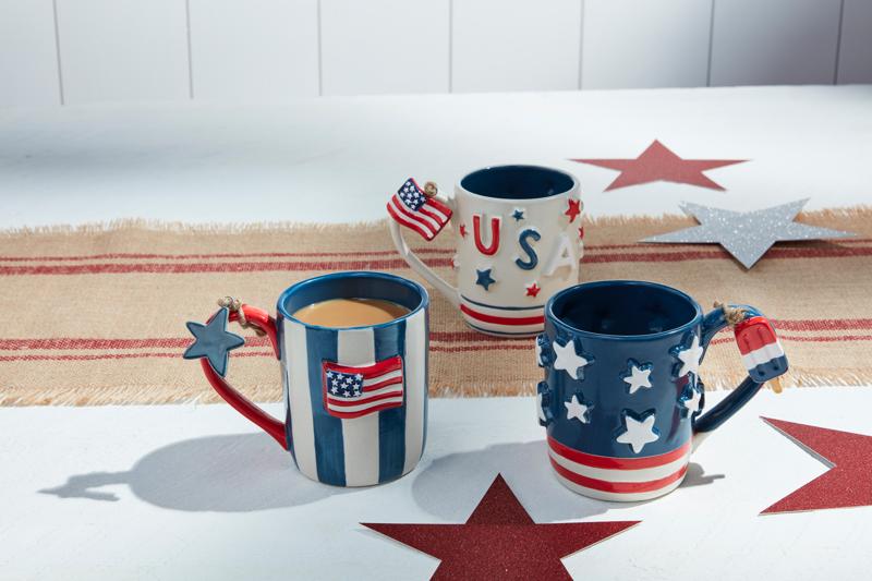 USA Americana Mug Set | Festive Americana Coffee Cup | Mud Pie