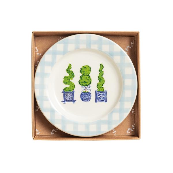 Hydrangea Boxed Trinket Dish | Ceramic Tidbit Plate Decor | Mud Pie