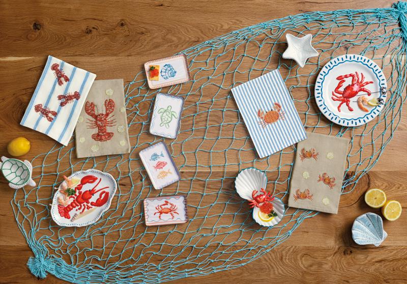 Lobster Serving Set | 2-Piece Stoneware Platter & Picks | Mud Pie