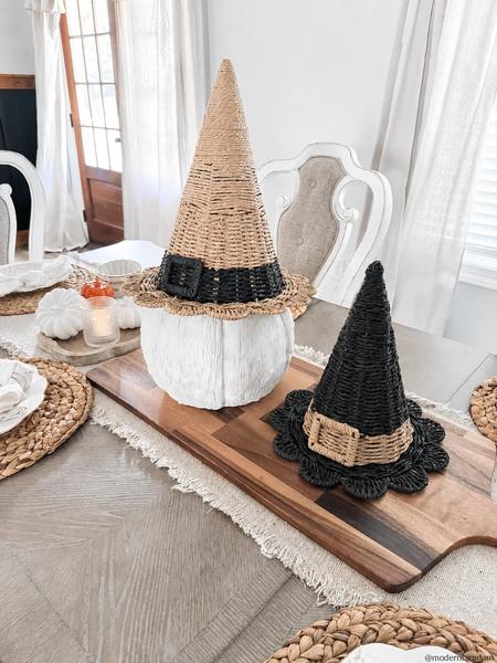 Woven Witch Hat Set | Paper Rope Halloween Decor | Mud Pie