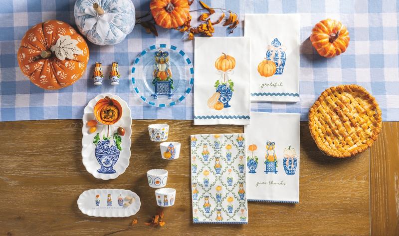 Pumpkin Topiary Salt & Pepper Shaker Set | Hand-Painted | Mud Pie
