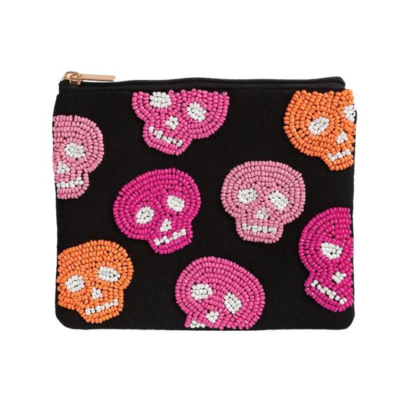 Skeleton Beaded Pouch