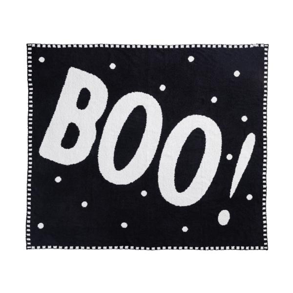 Black Boo Chenille Blanket