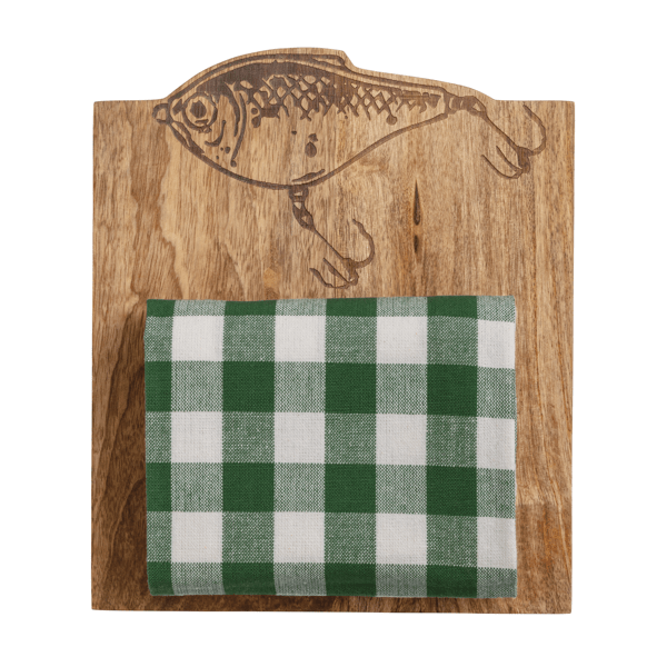 Fish & Hook Engraved Wood Board Set
