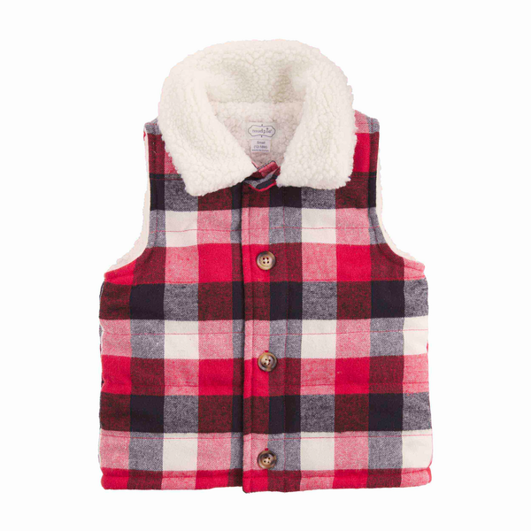 Quilted Plaid Toddler Vest
