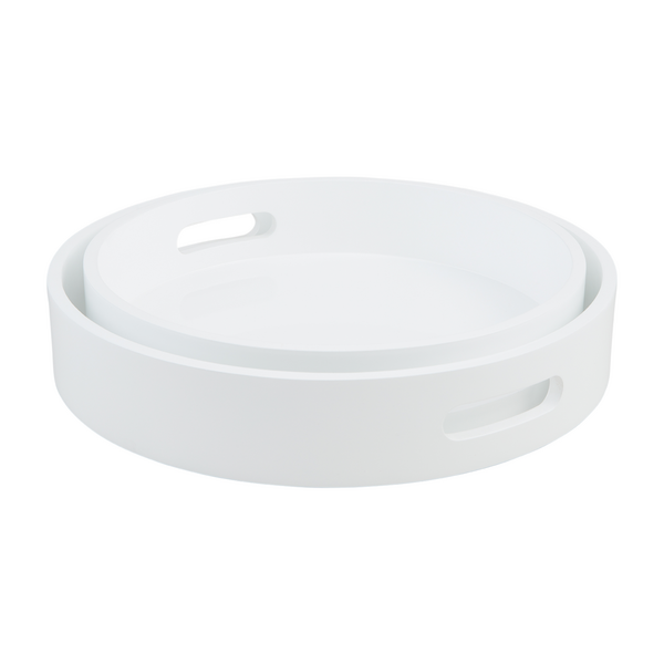 Round Wood Lacquer Trays