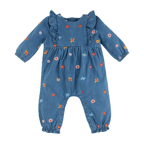 Floral Denim Baby Bodysuit