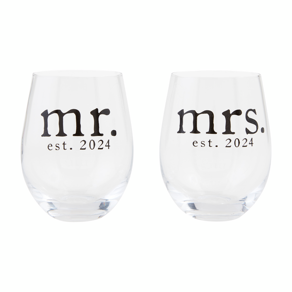 2024 Mr. and Mrs. Wine Glass Set