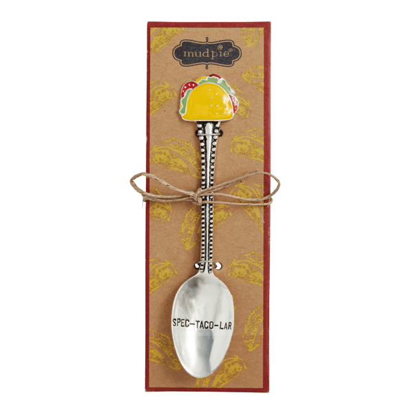 Avocado Enamel Salsa Spoon | Silverplate Serving Utensil | Mud Pie