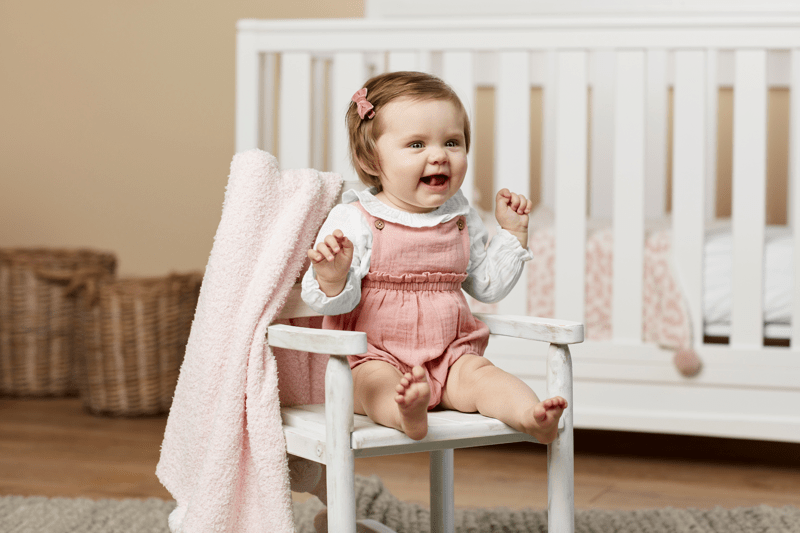 Gauze Pink Baby Overall Set Mud Pie