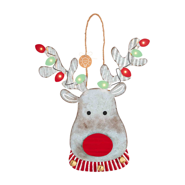 Light Up Tin Reindeer Hanger 