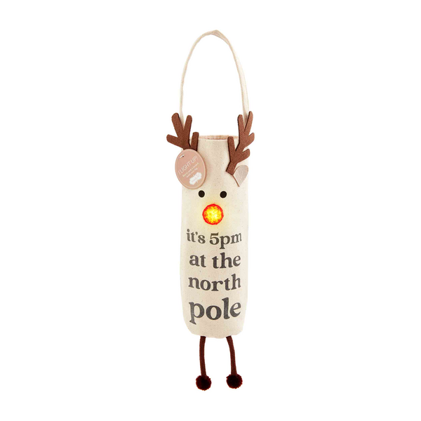 Reindeer Light Up Christmas Wine Bag