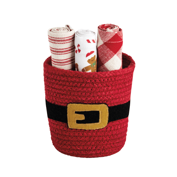Mud Pie Santa Basket Towel