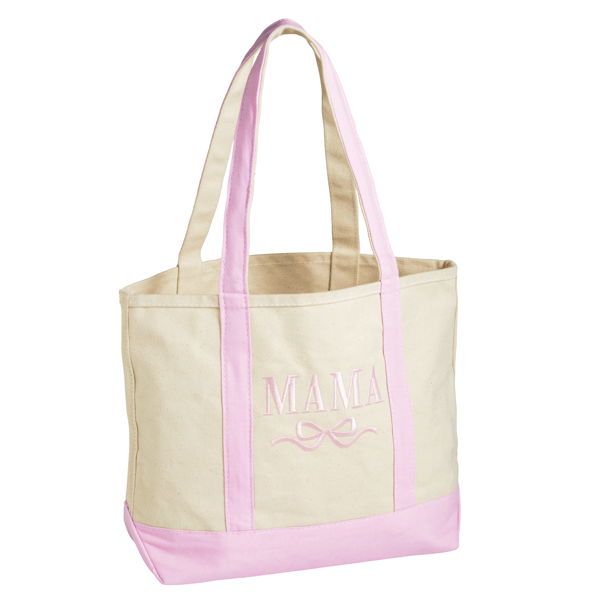 Blue Mama Embroidered Canvas Tote Bag | Mud Pie