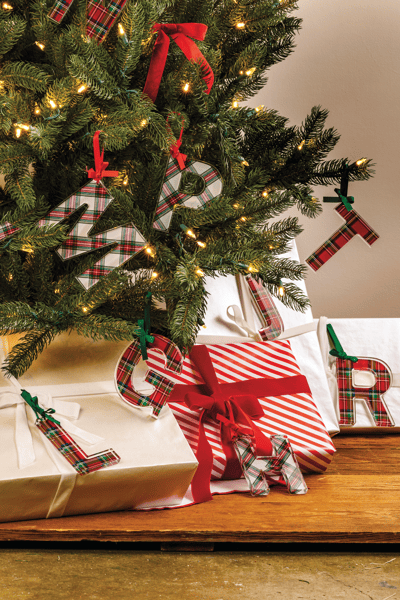 Mud Pie Initial Tartan Ornament - Thumbnail 3
