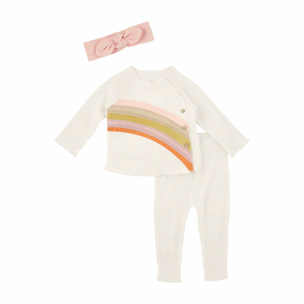 White Rainbow Baby Outfit Set