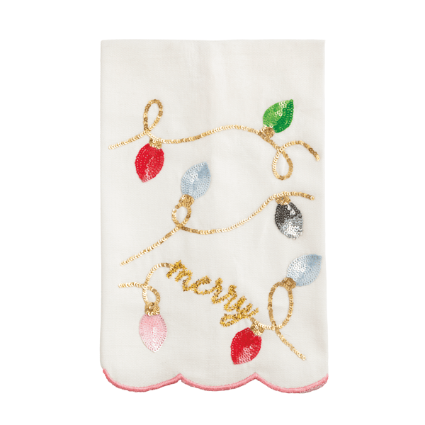 Christmas Lights Sequin Towel - Mud Pie