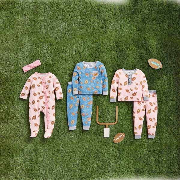 Pink Football Baby Sleeper | Mud Pie