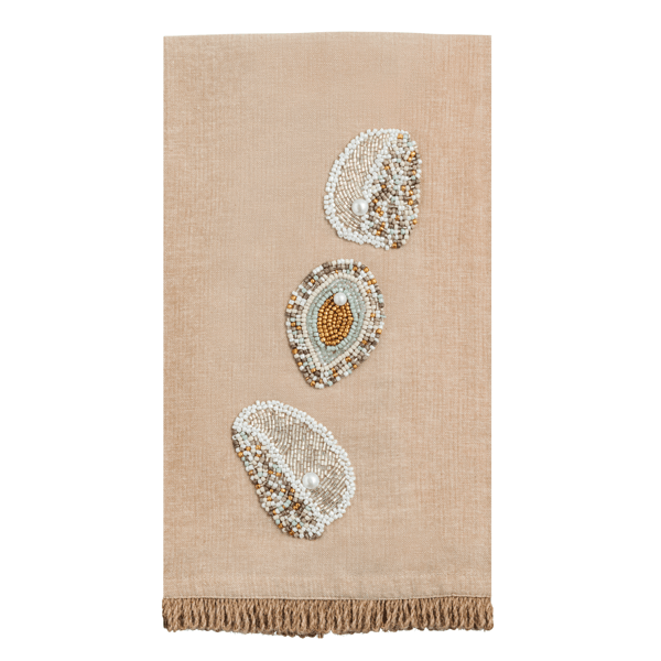 Mud Pie Beaded Oyster Towel