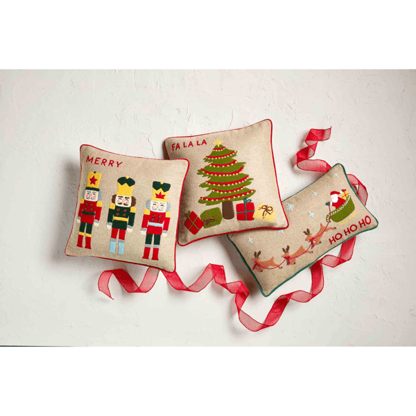 Layered Felt Santa Pillow