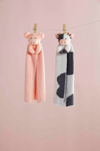 Chenille Pig Lovey Blanket