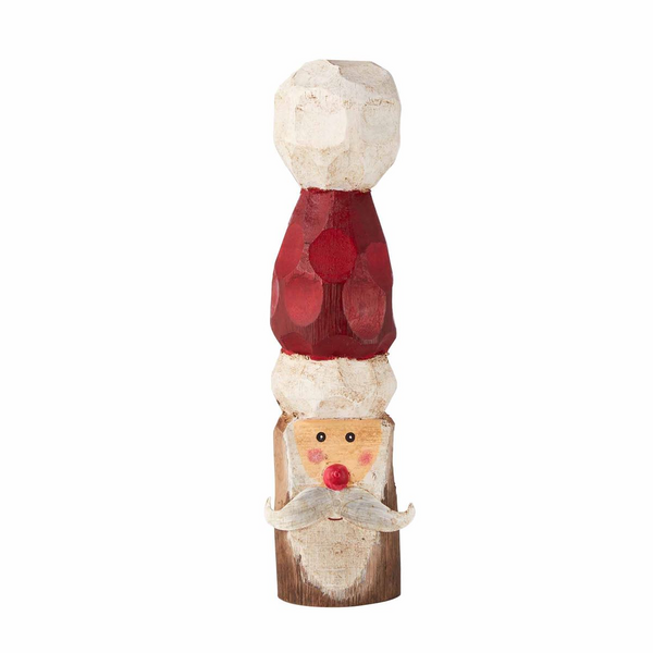 Small Santa Carved Wood Sitter