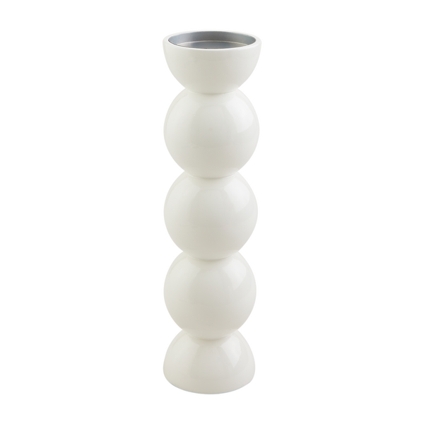 Med White Lacquer Candlestick