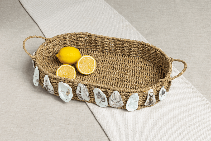 Mud Pie Woven Oyster Shell Tray - Thumbnail 2