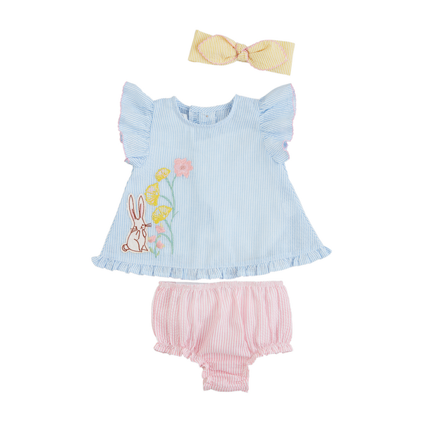 Floral Bunny Pinafore Set