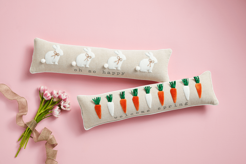 Velvet Bunny Applique Pillow - Thumbnail 2