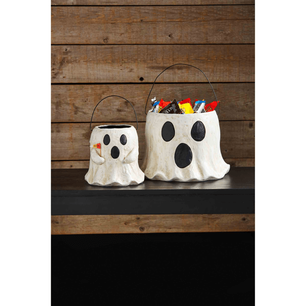 Paper Mache Ghost Treat Buckets - Thumbnail 3