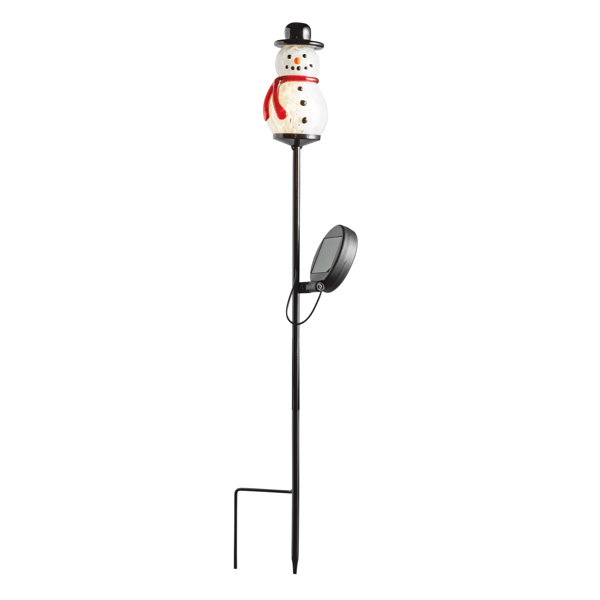 Snowman Glass Light-Up Garden Stake | Outdoor Decor | Mud Pie
