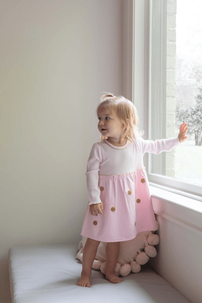 Girls' Gold Polka Dot Dress | Mud Pie