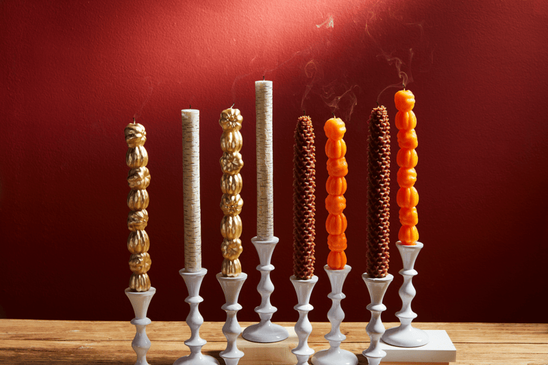 Mud Pie Stacked Pumpkin Taper Candle - Thumbnail 3